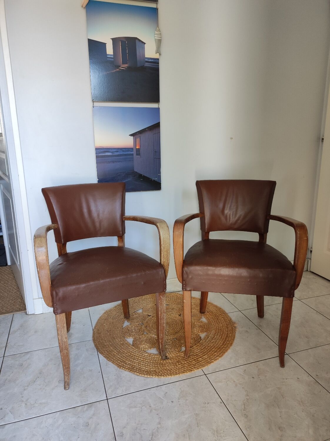 Pair of bridge armchairs