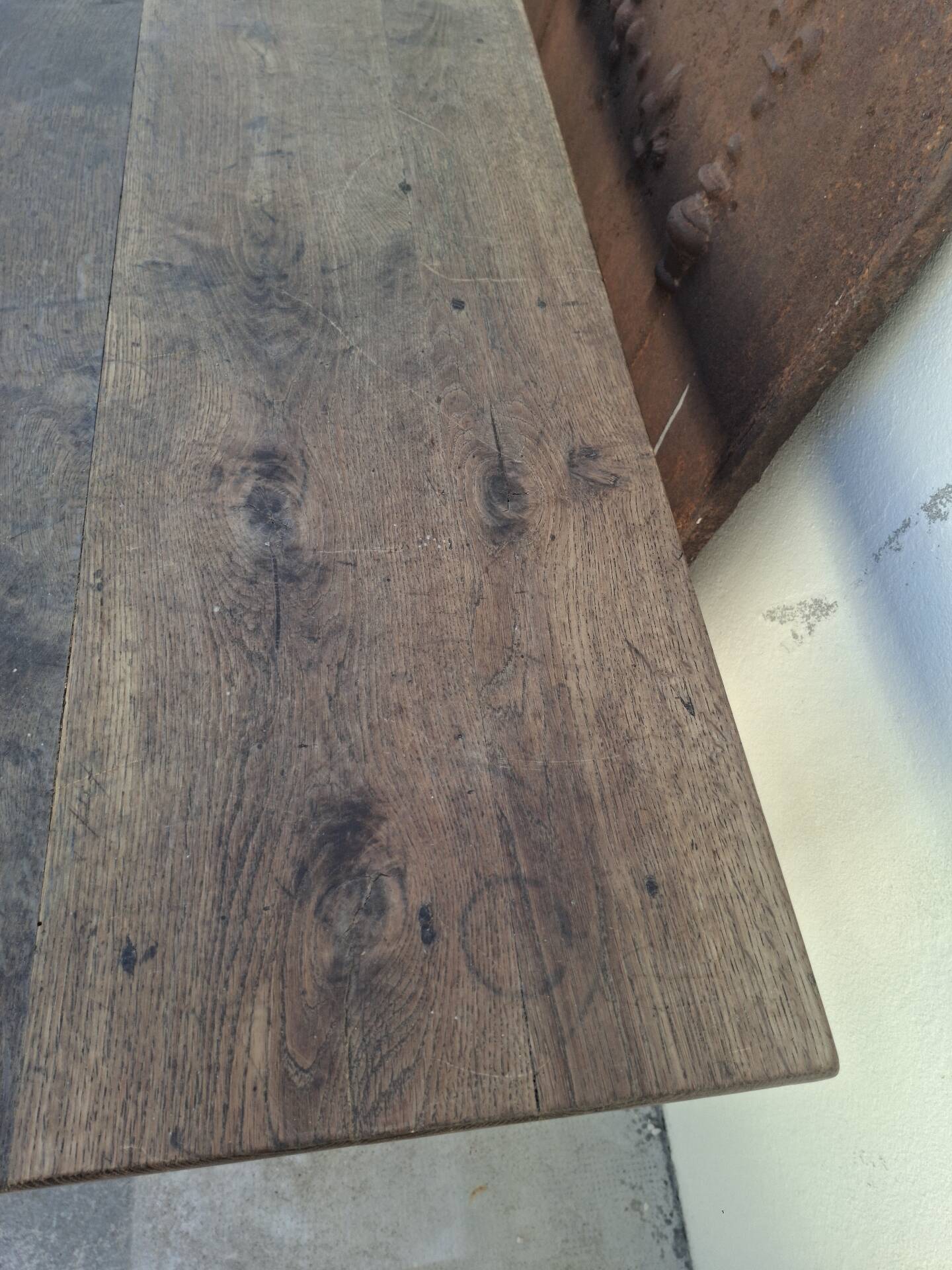 Table de ferme, bistrot, rustique en chêne massif