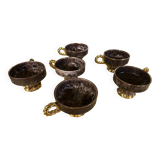 6 tasses à thé en céramique Maius-Giuge Vallauris