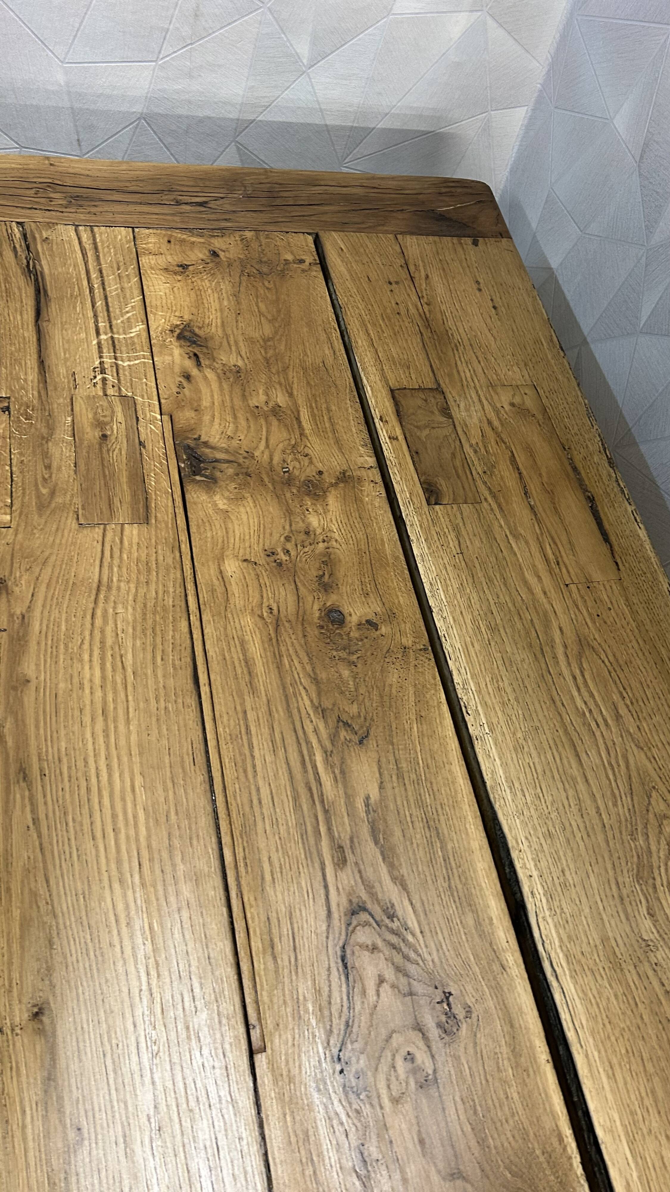 Genuine farmhouse table in renovated solid oak