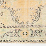 Classic faded yellow oushak rug 269x176cm