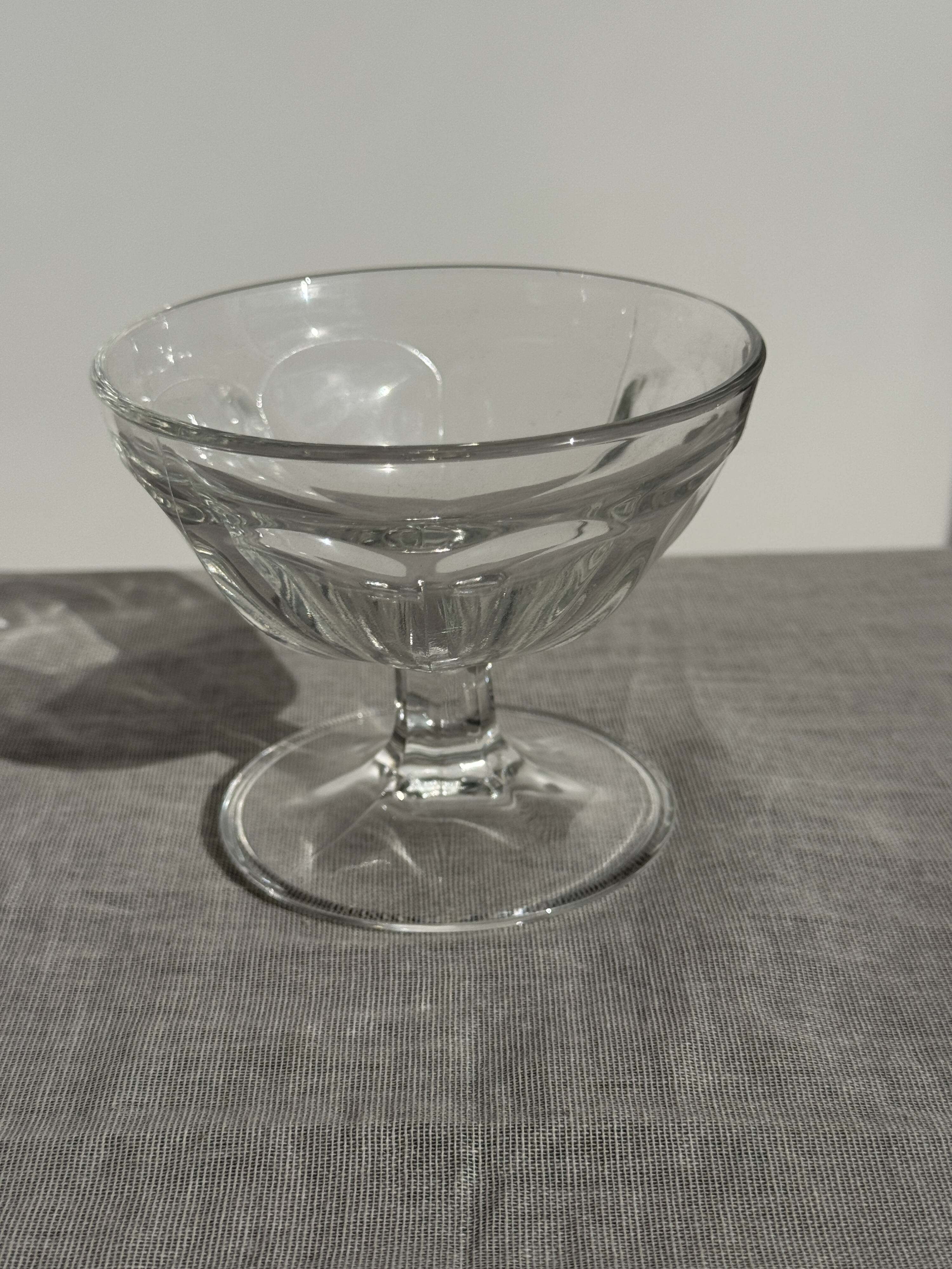 Set of 10 small vintage glass ice cream bowls.