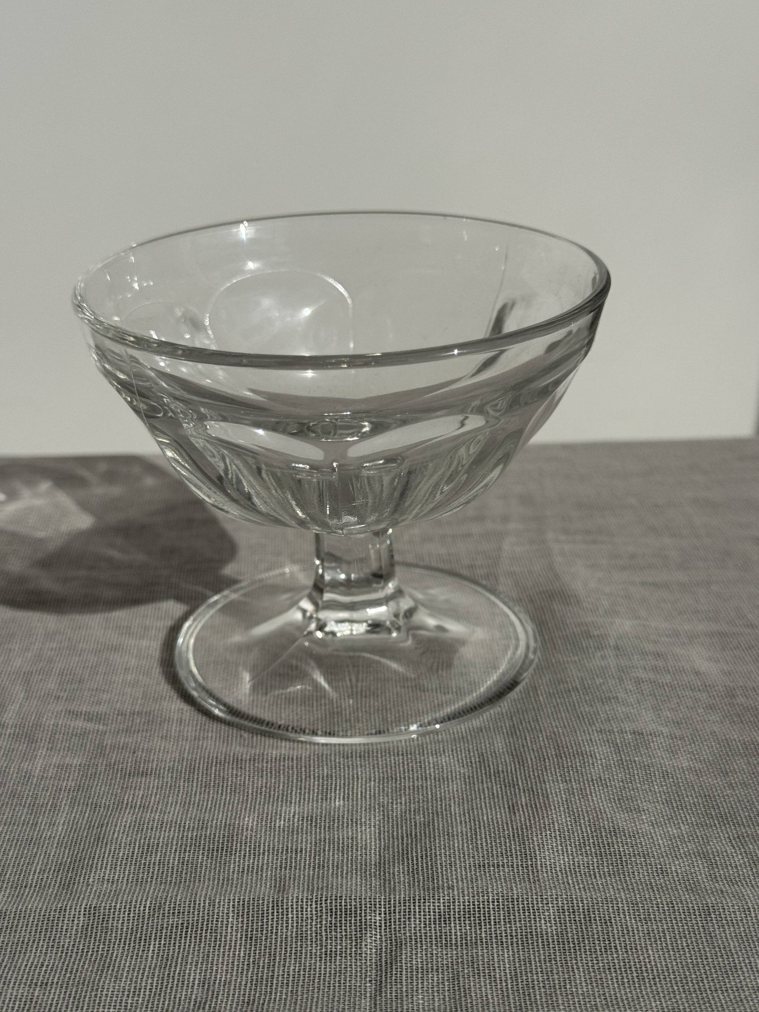 Set of 10 small vintage glass ice cream bowls.