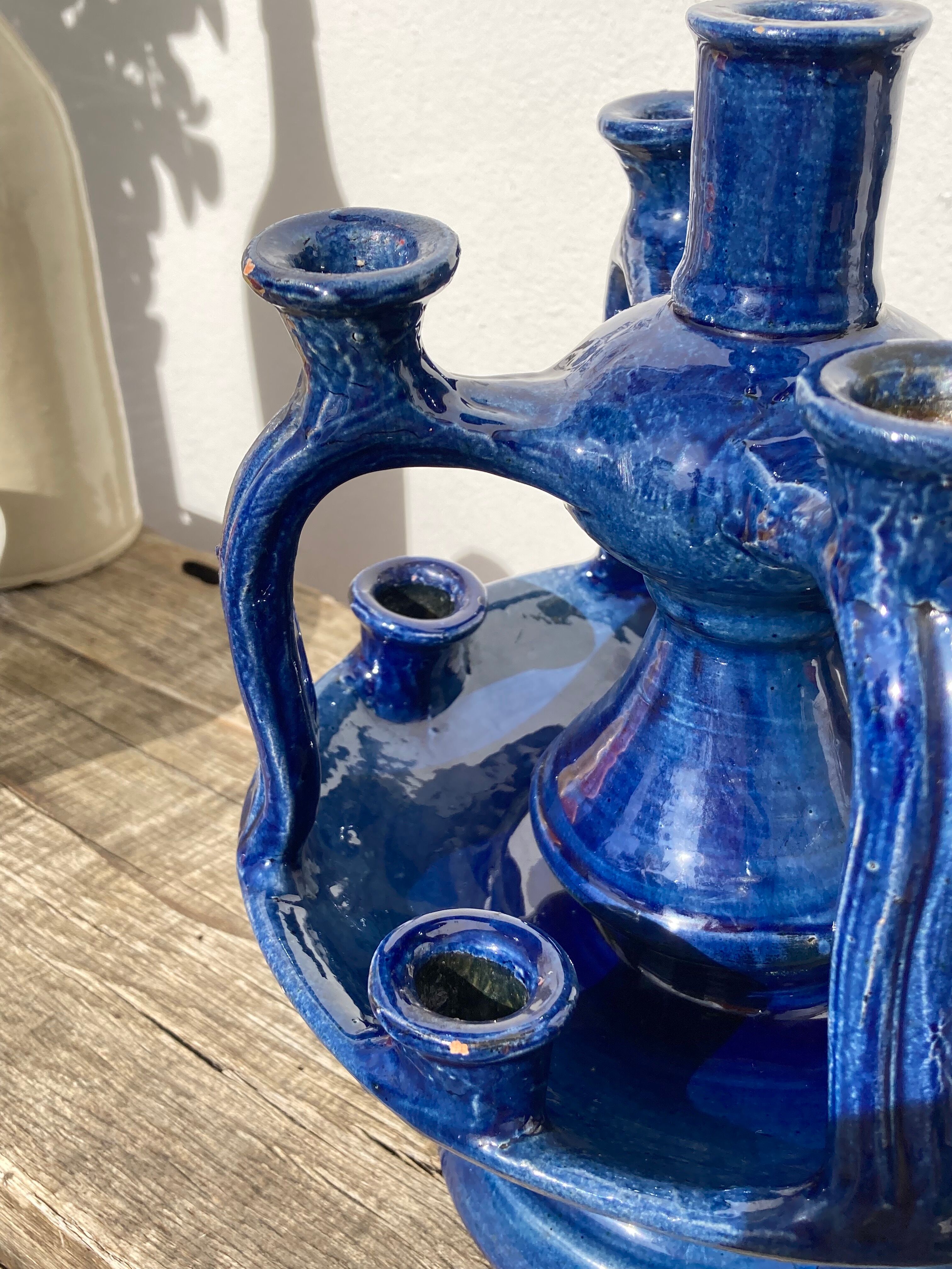 Candlestick in blue Tamegroute