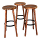 Trio de tabourets de bar en bois Bernkop