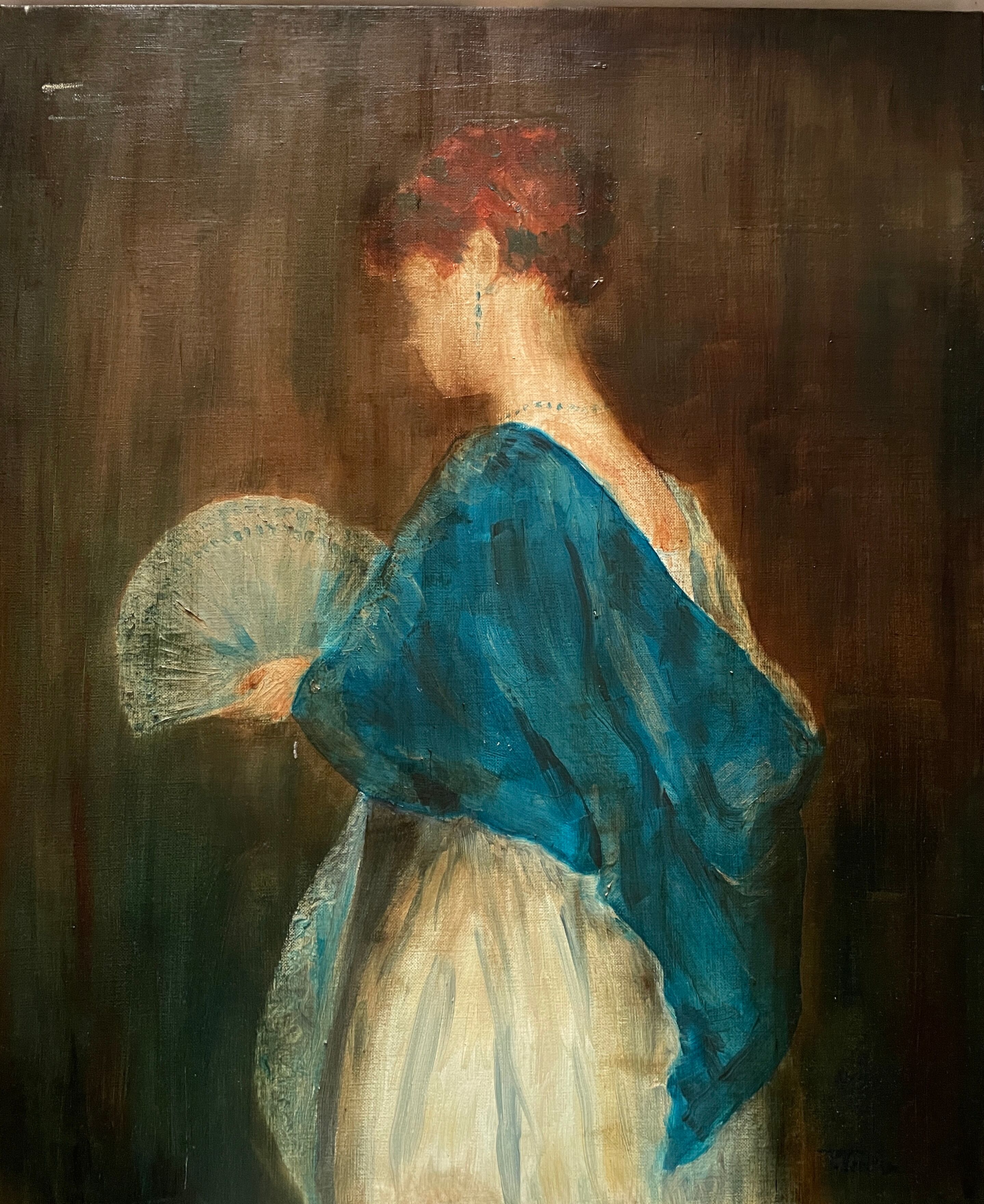 Oil on canvas portrait of a woman