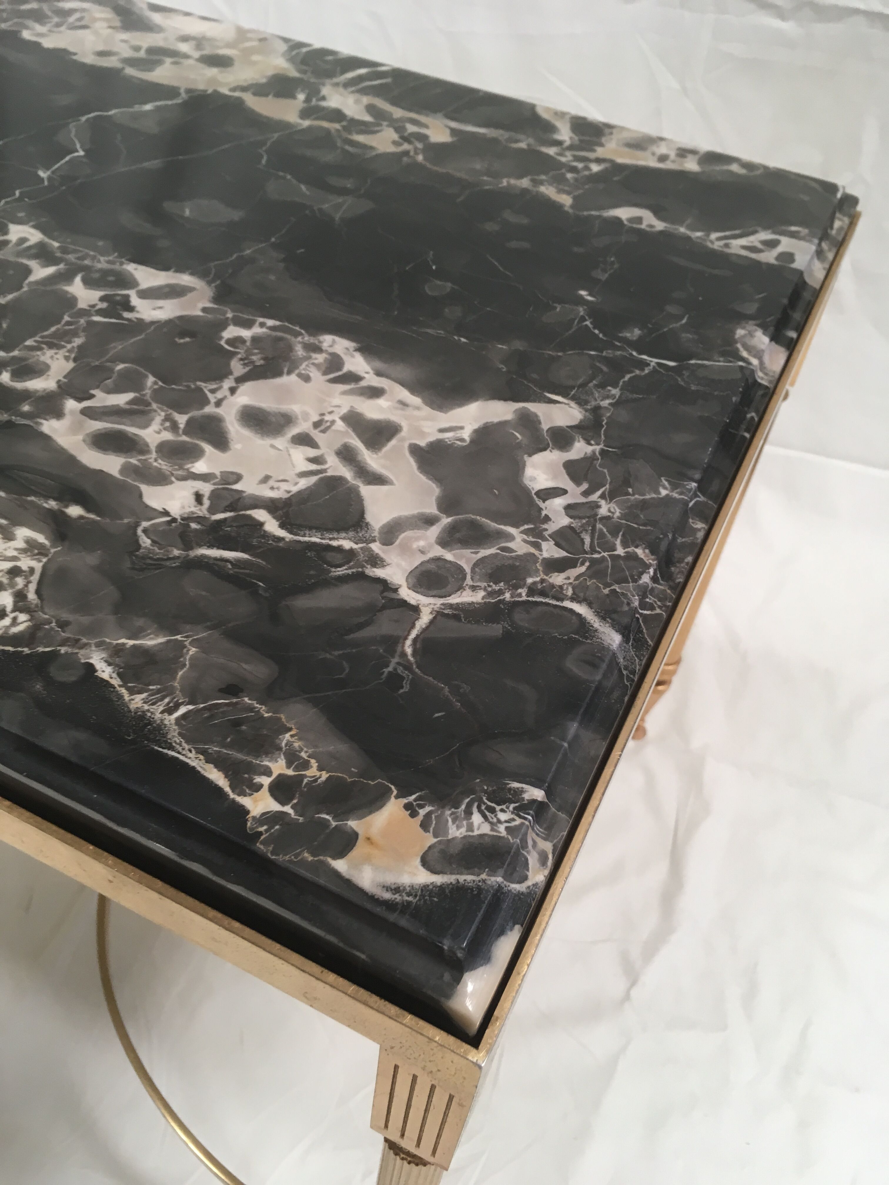 Brass coffee table and marble neoclassical