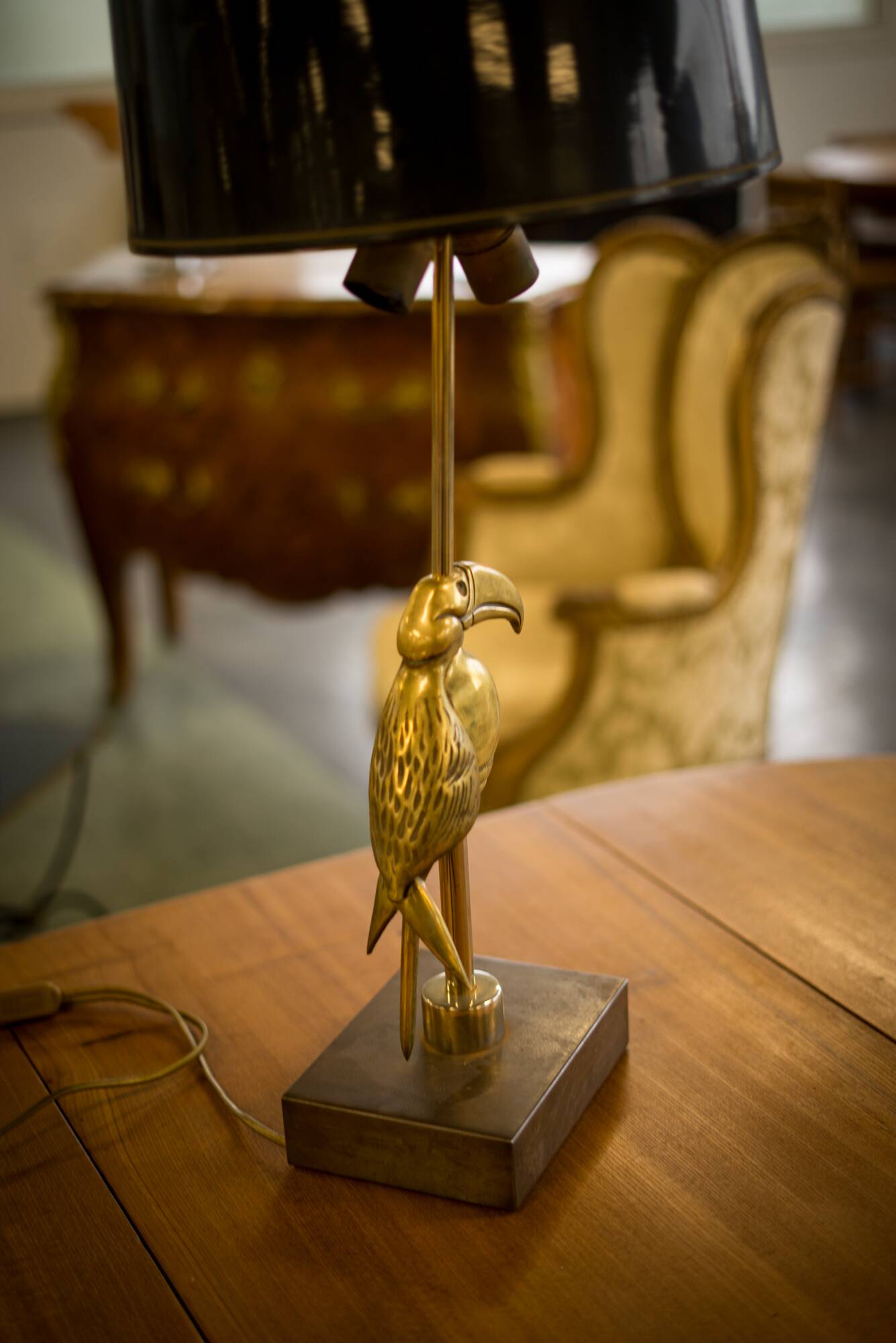 Toucan lamp in bronze 1970 Duval Brasseur
