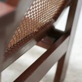Pair of large armchairs. Wood and cane. Circa 1960