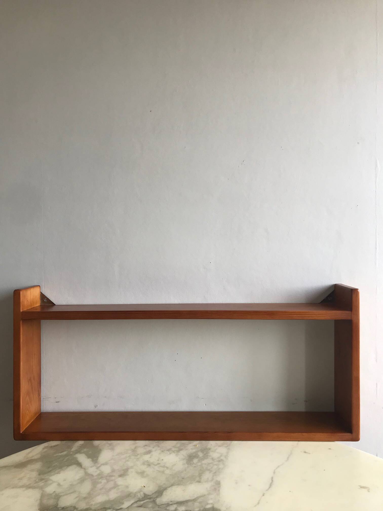 Wall shelf in elm, 1980s