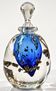Art glass bottle signed Didier SABA, with cobalt blue decoration and inclusions.