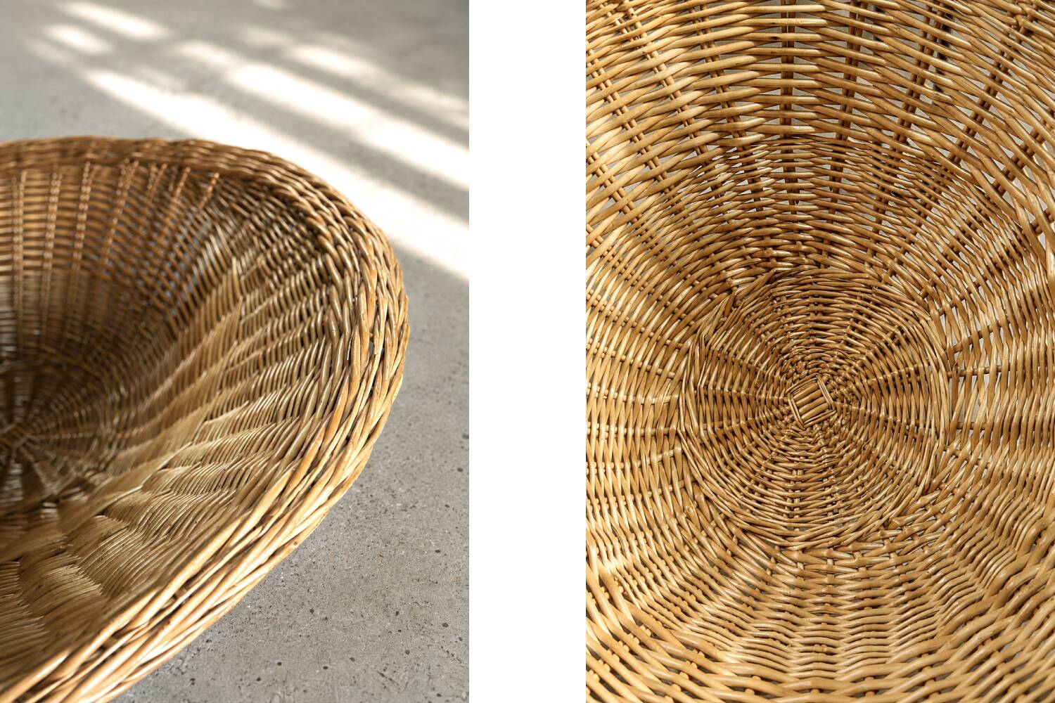 Vintage Mid-Century Italian Modern Boho Rattan Spherical Bowl Chair, 1950s