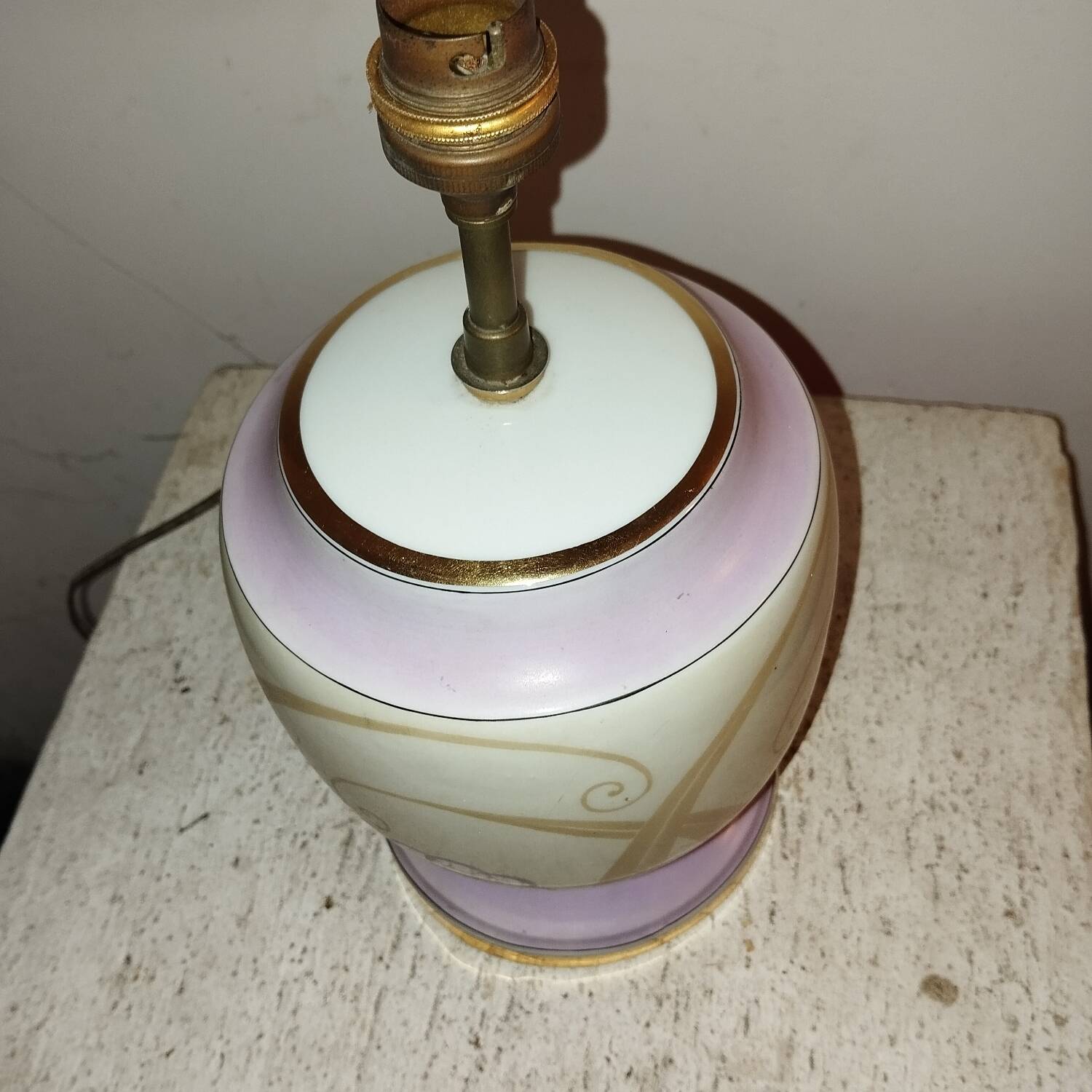 Art Deco ceramic lamp base