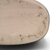 Free-form black signed candle holder, 1960s