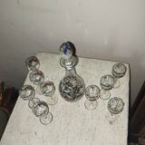 Sevres crystal carafe glass liqueur service