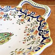 Antique Desvres Rouen fruit bowl, Blois François 1er model