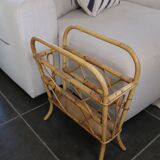 Rattan magazine rack, size XL, 1960s-70s