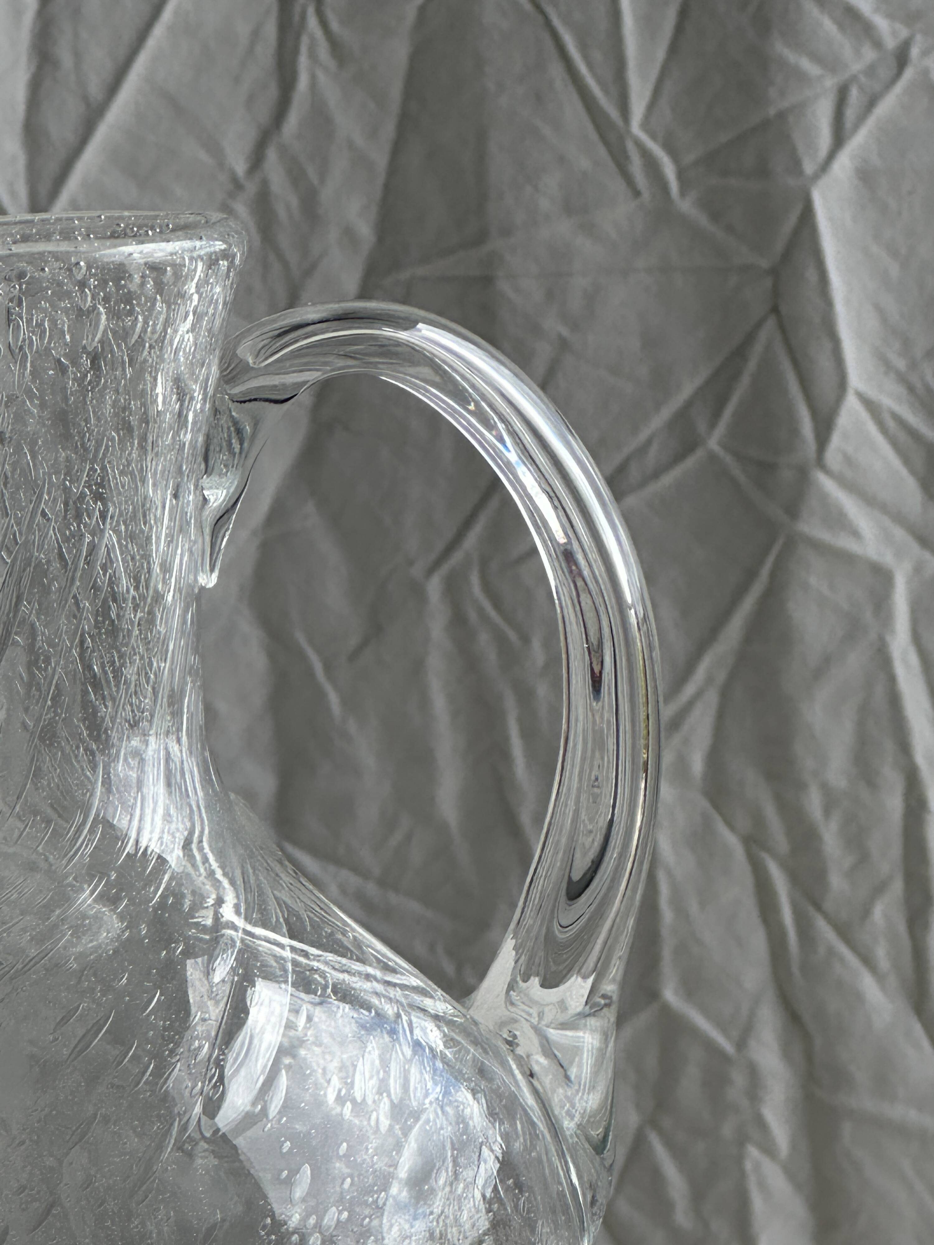 Large blown glass carafe with ice cube compartment Biot