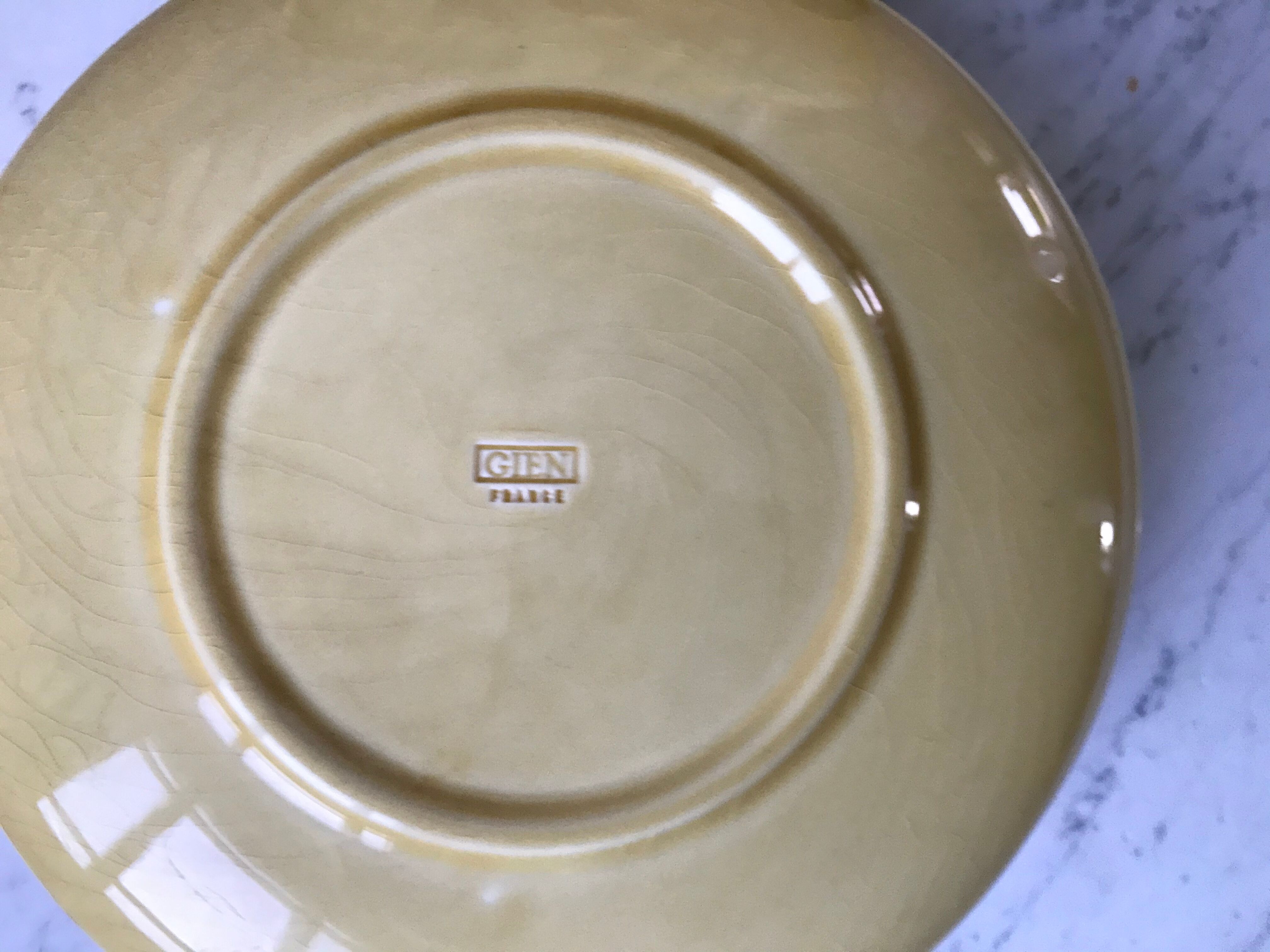 Set of 5 dessert plates flowers Gien 70s