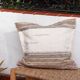 Beige cushion cover - handcrafted, handwoven from recycled cotton