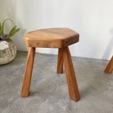 Flower coffee table set with elm tripod stools