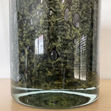 Pair of vintage flowerpots in bubbled glass paste