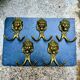 5 lion coat hooks in solid brass Art Nouveau