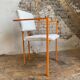 Paire de fauteuils postmodern orange et tissu laine bouclé