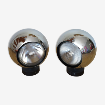 Pair of spherical table lamps circa 1970