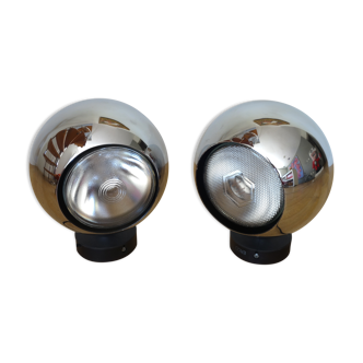 Pair of spherical table lamps circa 1970