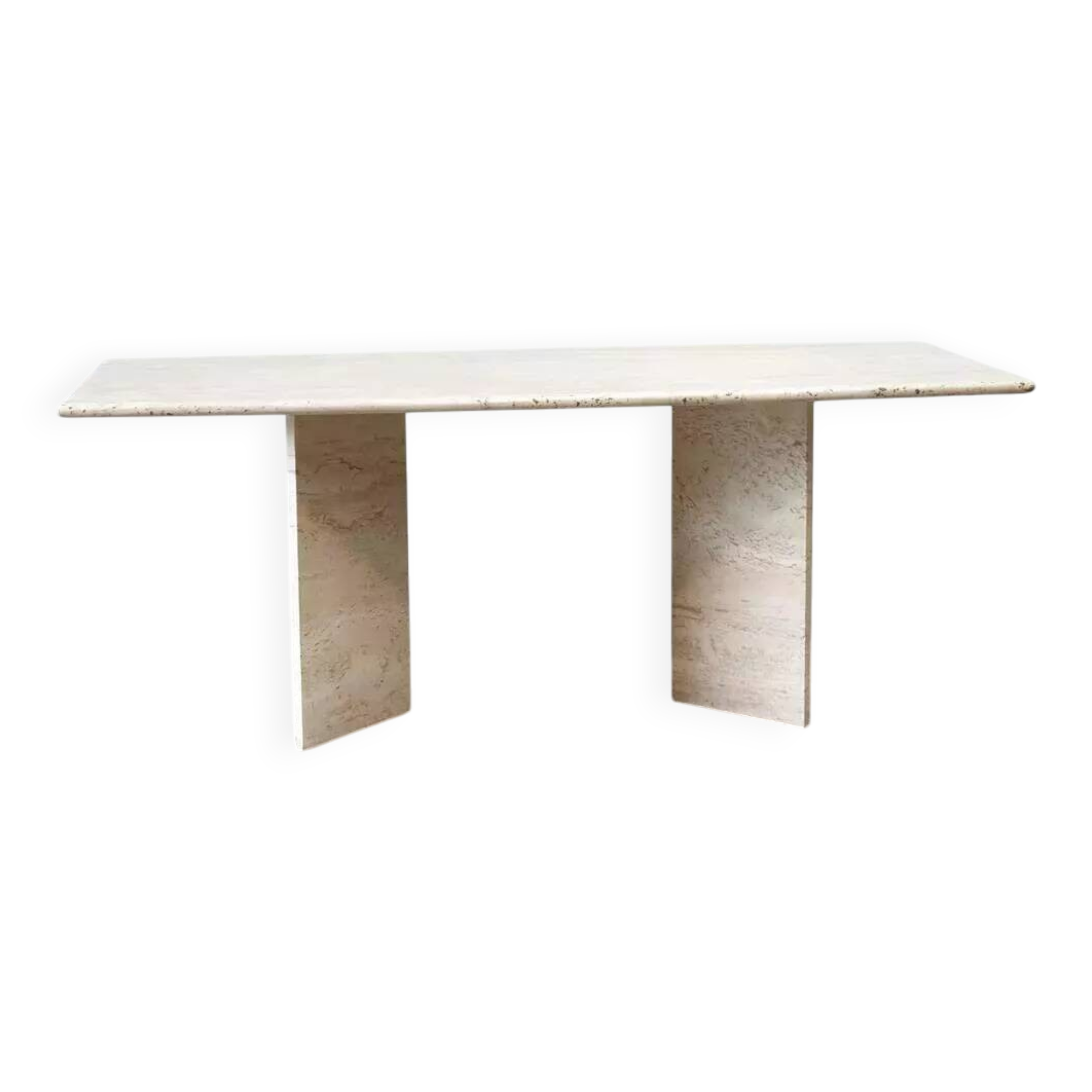 Sculptural Travertine Dining Table