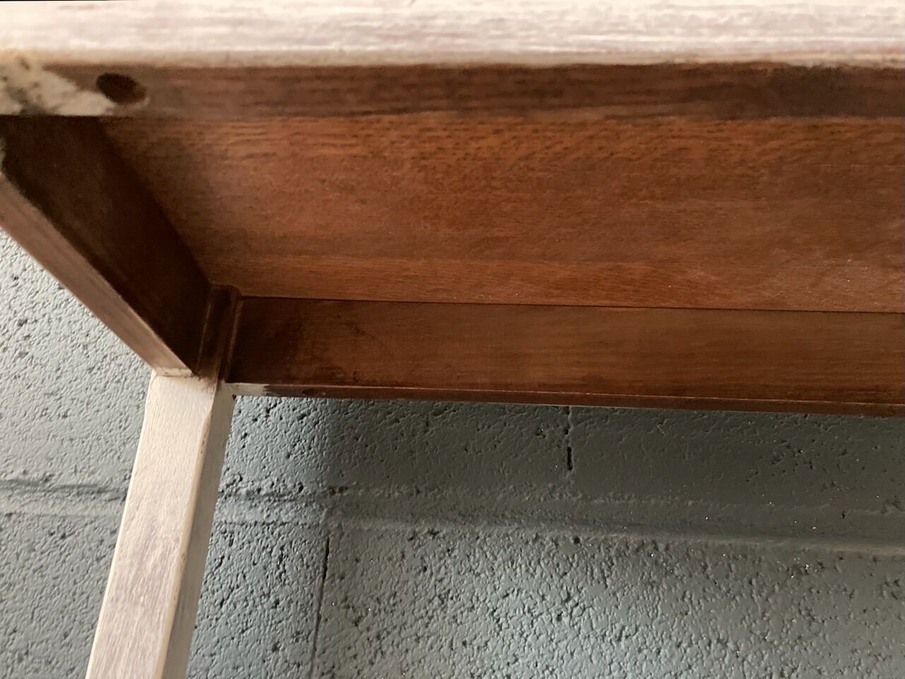 Side table in gray patinated oak