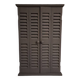 Dark grey wooden trompe l'oeil shutter mirror 1990 / wall decoration object Shutter-style mirror
