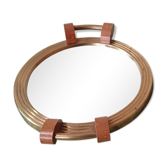 Art Deco round mirror tray