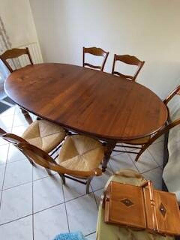 Table ovale merisier massif 6 chaises