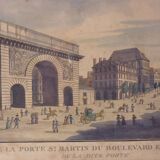 View of the Porte St. Martin from the Boulevard and the Theatre
