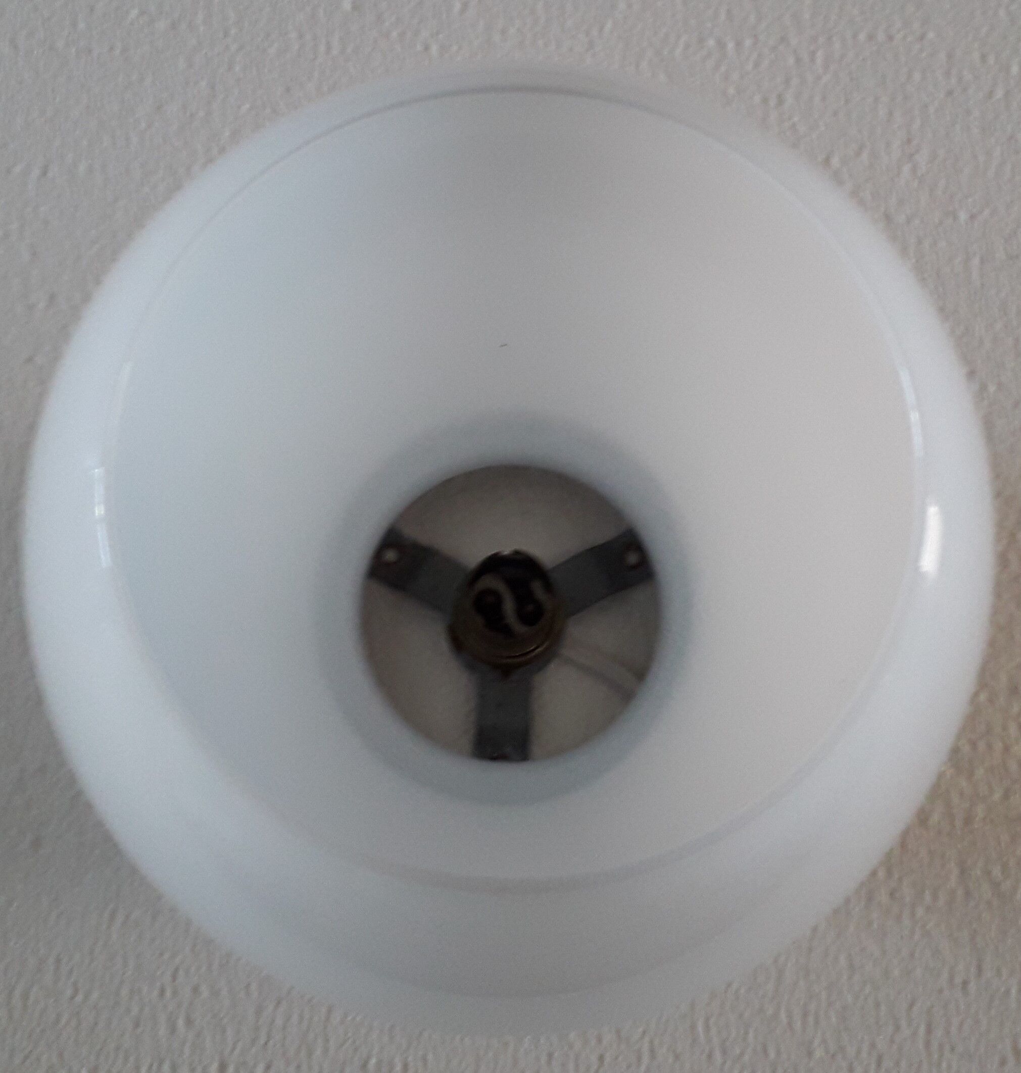 White opaline ceiling light Art Deco