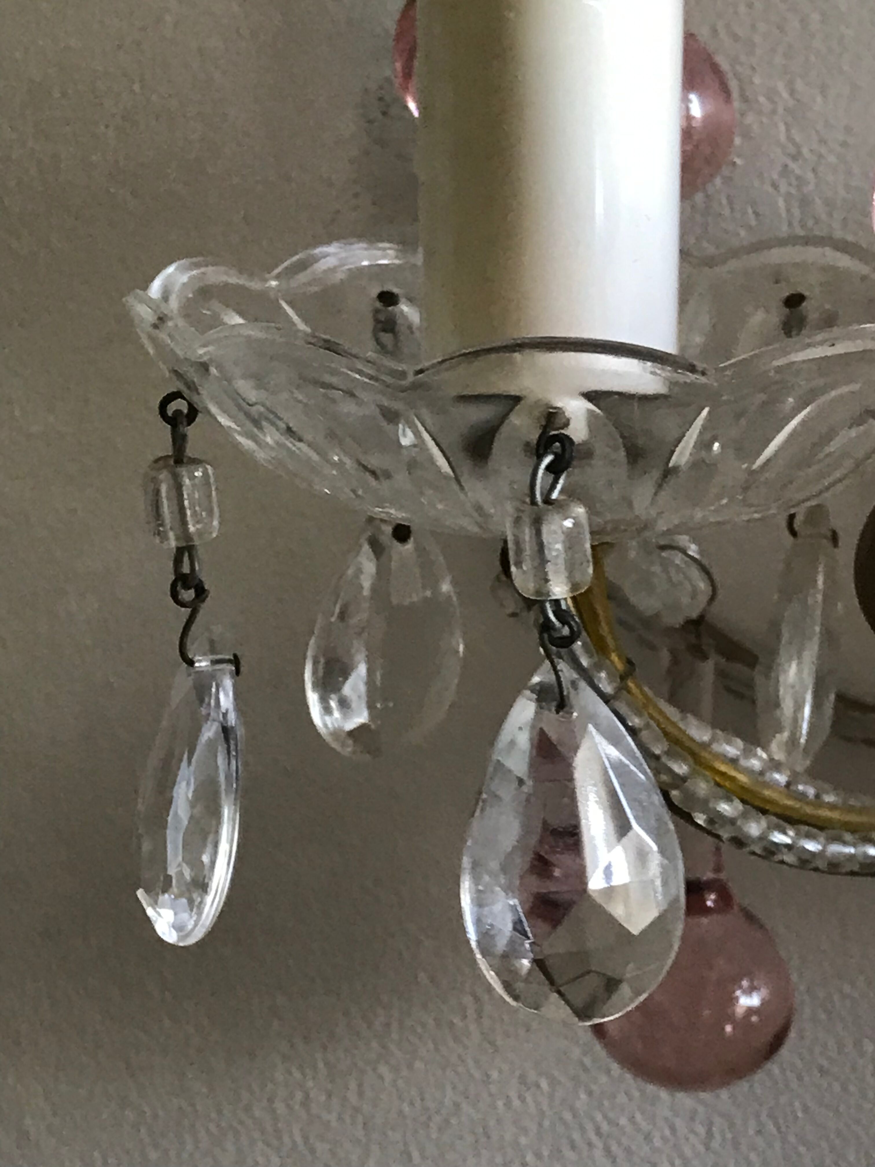 Pairs of Murano crystal wall lamps 1940