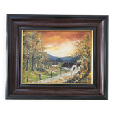 Tableau Huile sur Toile Paysage Automne en Dauphiné Signé Gilles Laverne