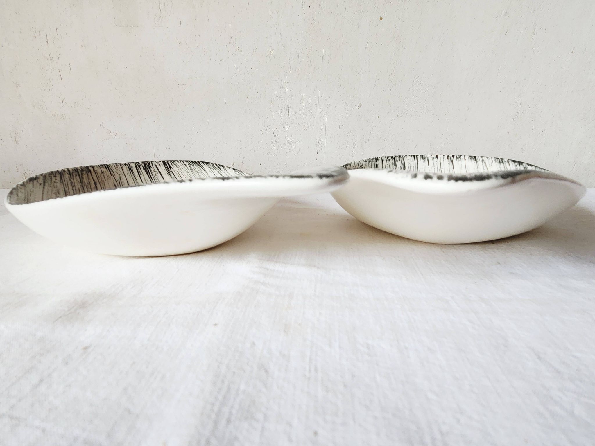 Vintage french 1960s 2x salins tolede - toledo serving bowls black olive
