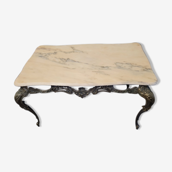 Marble and brass table