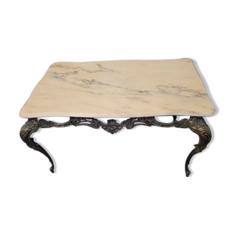 Marble and brass table