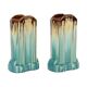 Belgian Art Deco Turquoise Earthenware Vases, Thulin, 22 cm
