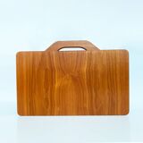 Vintage solid teak wood magazine rack Scandinavian 1960s