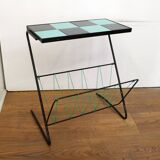 Damier magazine rack trolley