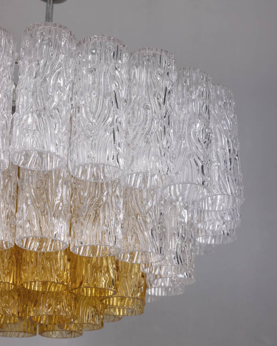 Vintage 1960s Murano Glass Pendant Chandelier, Italian Design