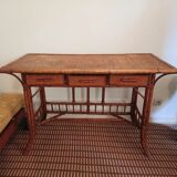 Bureau en rotin et bambou