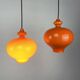 Orange glass suspension light Swedish Oplight by Hans Agne Jakobsson for AB Markaryd