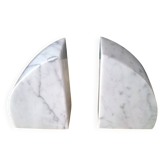 pair of white marble bookends