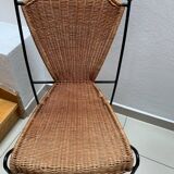 Metal and wicker chair